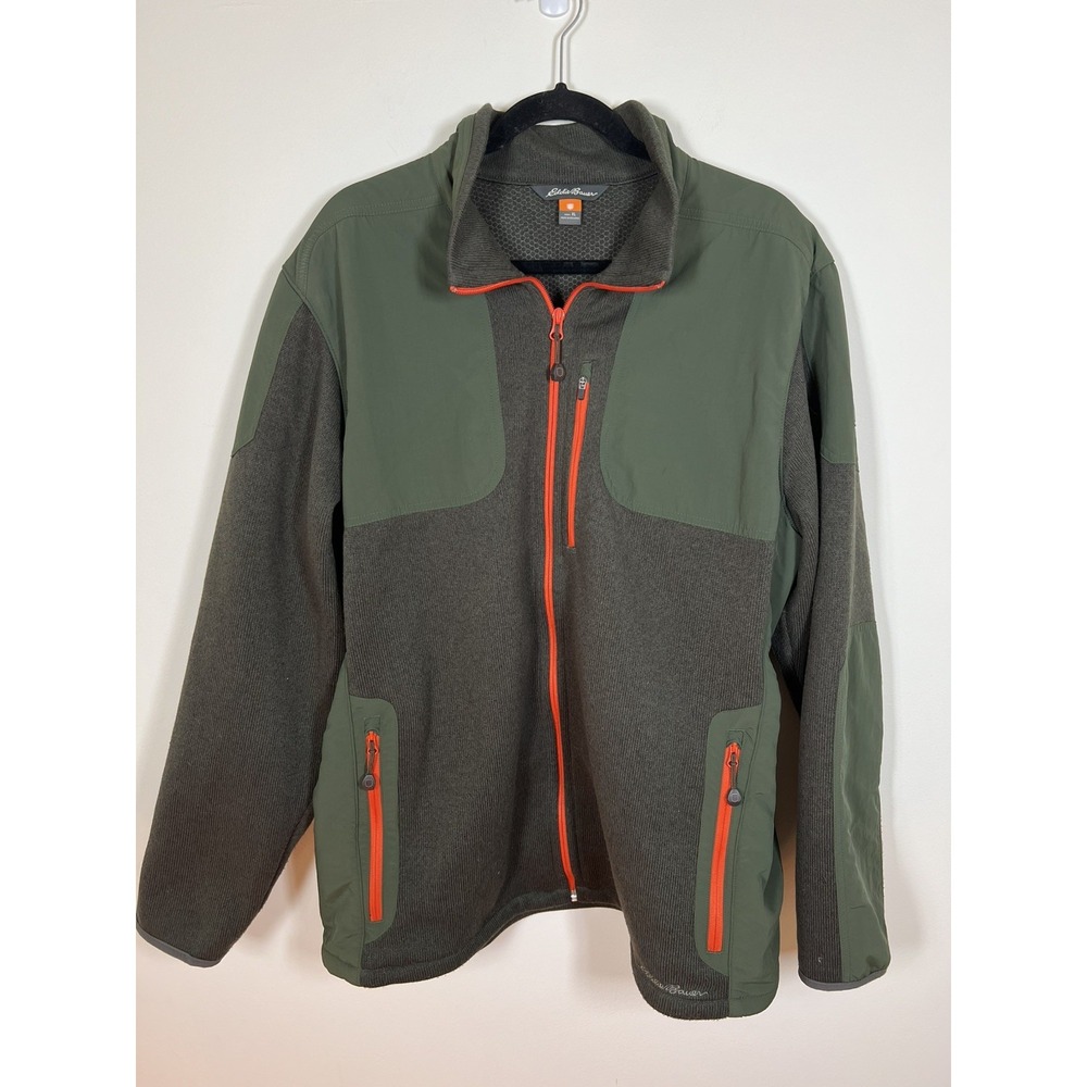 Eddie Bauer Sport Shop Mens XL Sporting Fleece Jacket Hunting Green Gorpcore